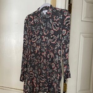 J. Jill Black and Pink Floral long tunic